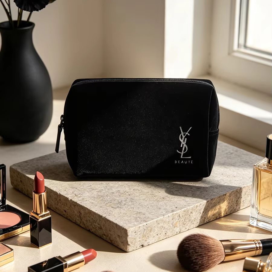 Ysl Beauty Makeup Bag - YSL’s Bag Black Printed Cosmetic Storage