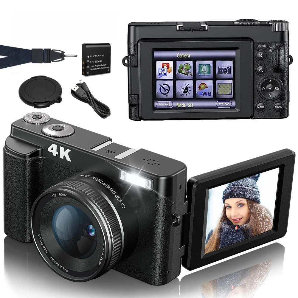 Beauty Makeup Video - 4K 48MP Compact Vlogging Camera, Autofocus