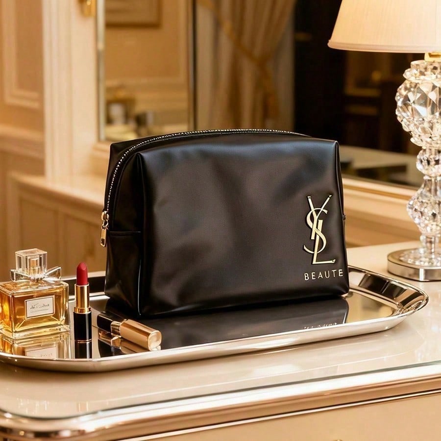 Ysl Beauty Makeup Bag - YSL Designer Classic Black Cosmetic Bag