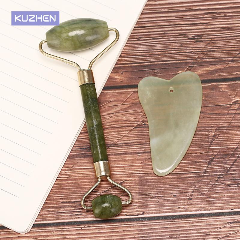 Jade Roller Gua Sha - Facial Roller Natural Jade Quartz Face