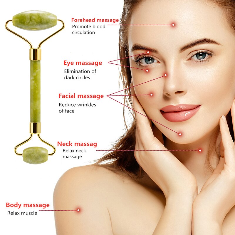 Skin Care Quartz Stone Natural - Jade Roller Gua Sha recension och pris