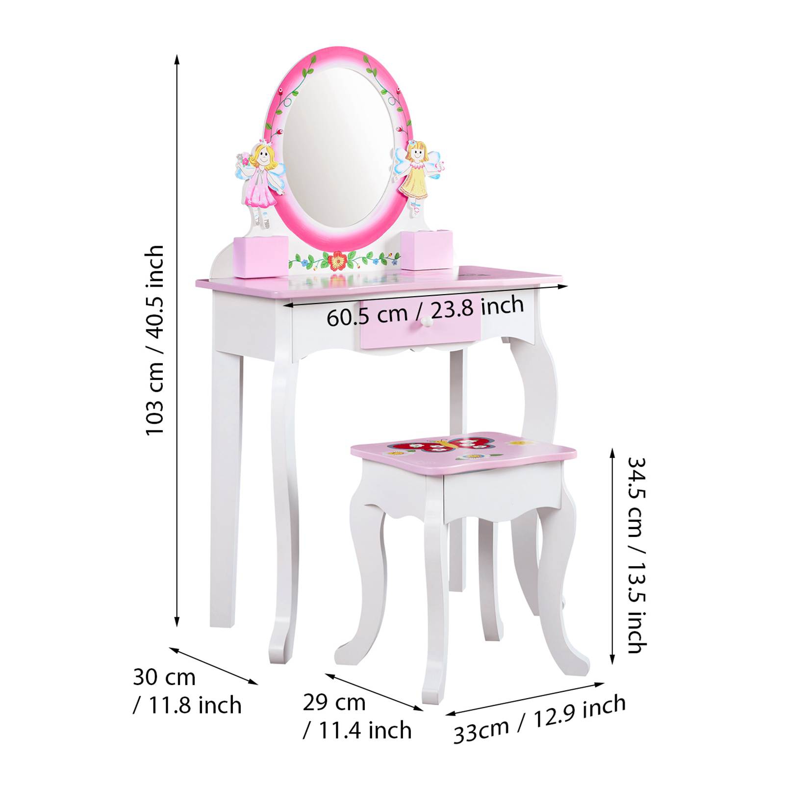 Kids Vanity Set Floral Printed - Beauty Makeup Kit For Kids recension och pris