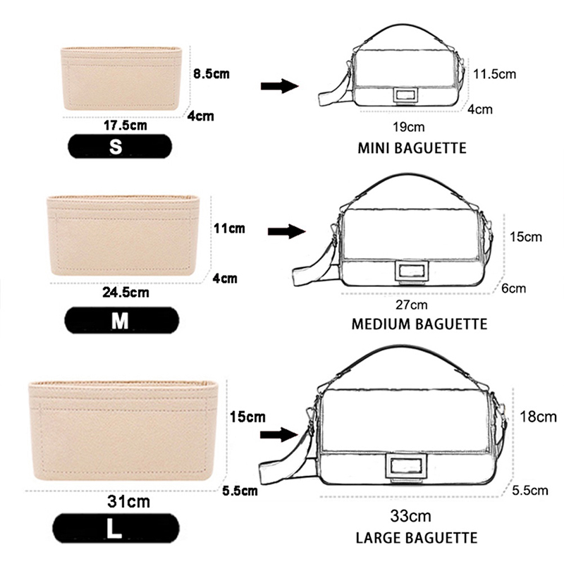 1PC Felt Insert Bag Organizer, - Ysl Beauty Makeup Bag recension och pris