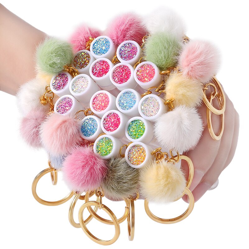 50/5pcs Gold Keychain Tube Eye - Beauty Makeup Youtube recension och pris