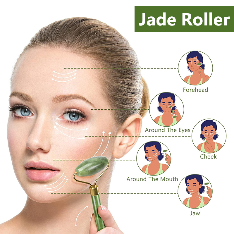 Natural Jade Roller Face Gua S - Jade Roller Gua Sha recension och pris