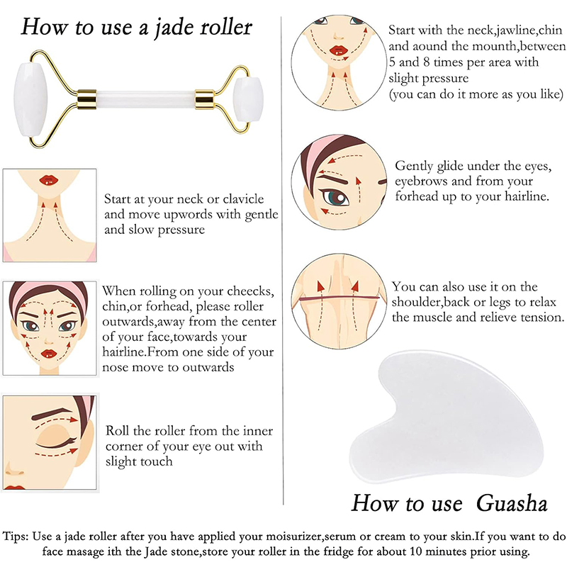 Natural Jade Roller Face Gua S - Jade Roller Gua Sha recension och pris
