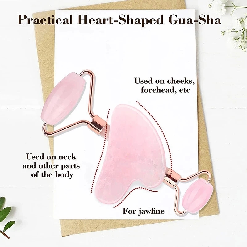 Rose Quartz Natural Jade Rolle - Jade Roller Gua Sha recension och pris