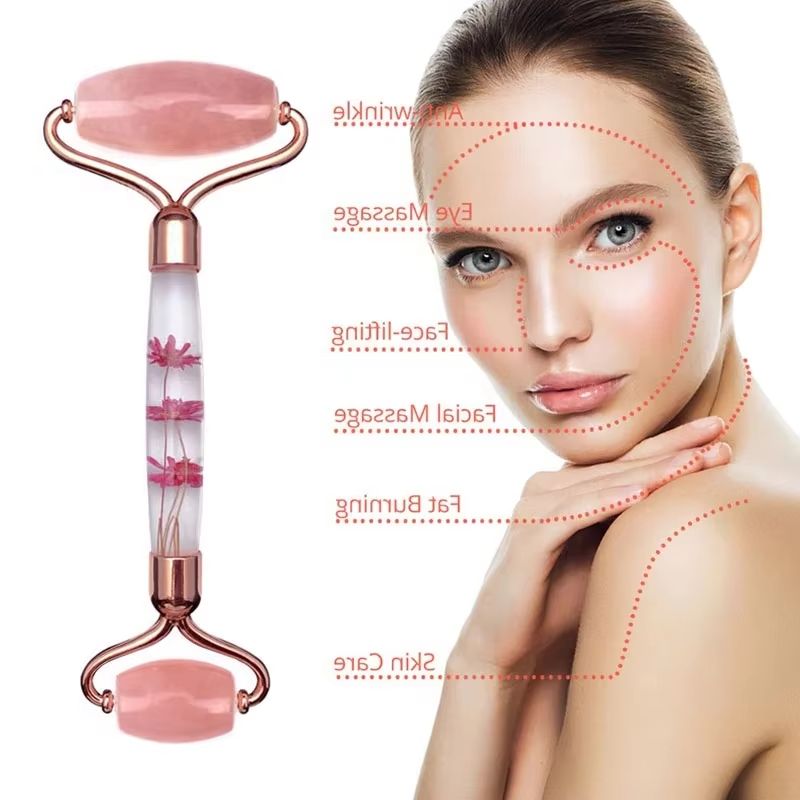 Rose Quartz Eternal Flower Rol - Jade Roller Gua Sha recension och pris