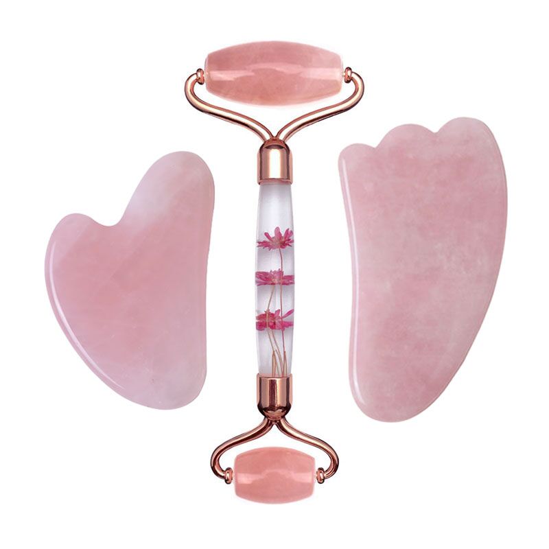 Rose Quartz Eternal Flower Rol - Jade Roller Gua Sha recension och pris