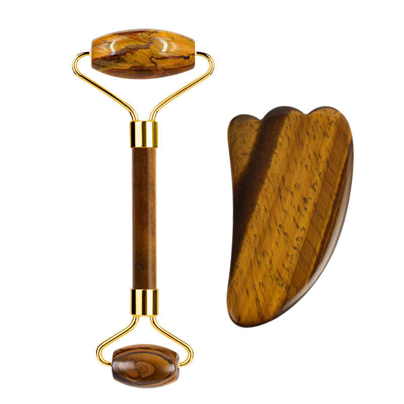 Natural Tiger Eye Stone Gouach - Jade Roller Gua Sha recension och pris