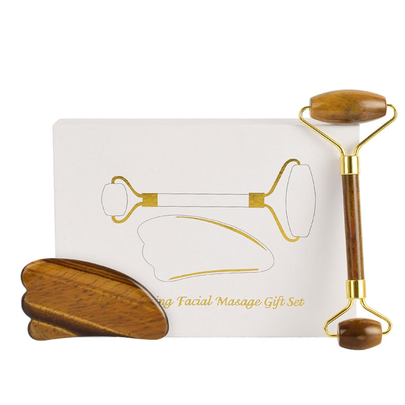 Natural Tiger Eye Stone Gouach - Jade Roller Gua Sha recension och pris