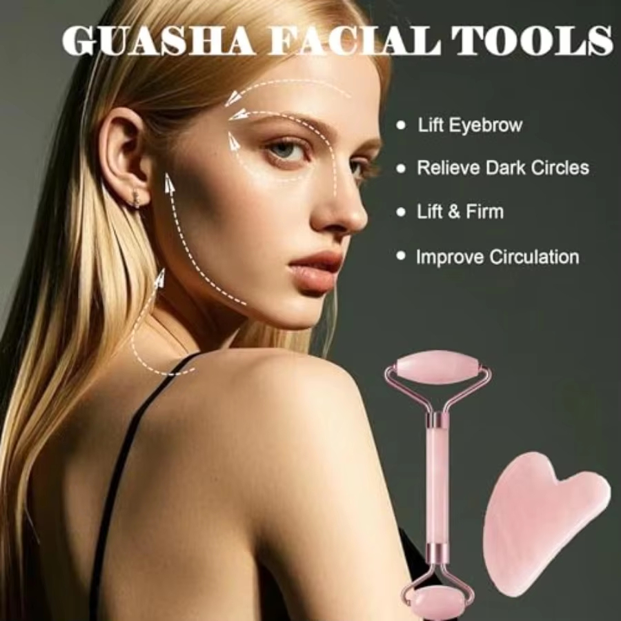 2-Piece Facial Roller Set, Can - Jade Roller Gua Sha recension och pris