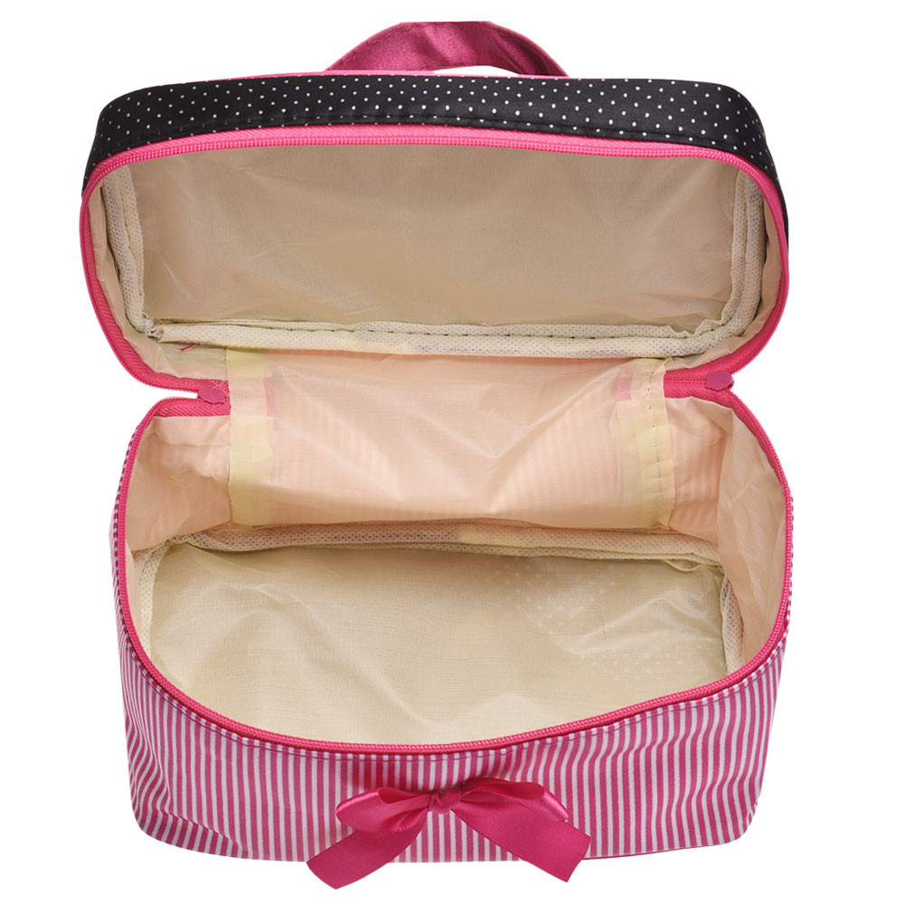Women Travel Bow Stripe Make U - Ysl Beauty Makeup Bag recension och pris